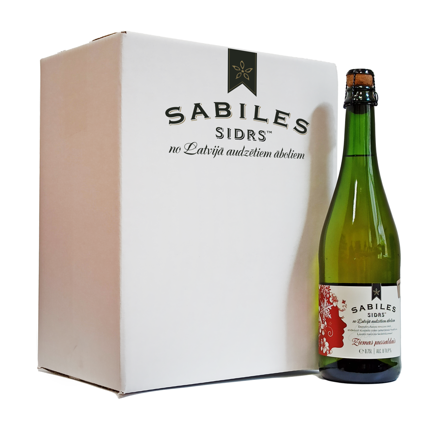 Kaste Ziemas pussaldā Sabiles sidra ar krustnagliņām 8.0%, 0.75L (6 pudeles)